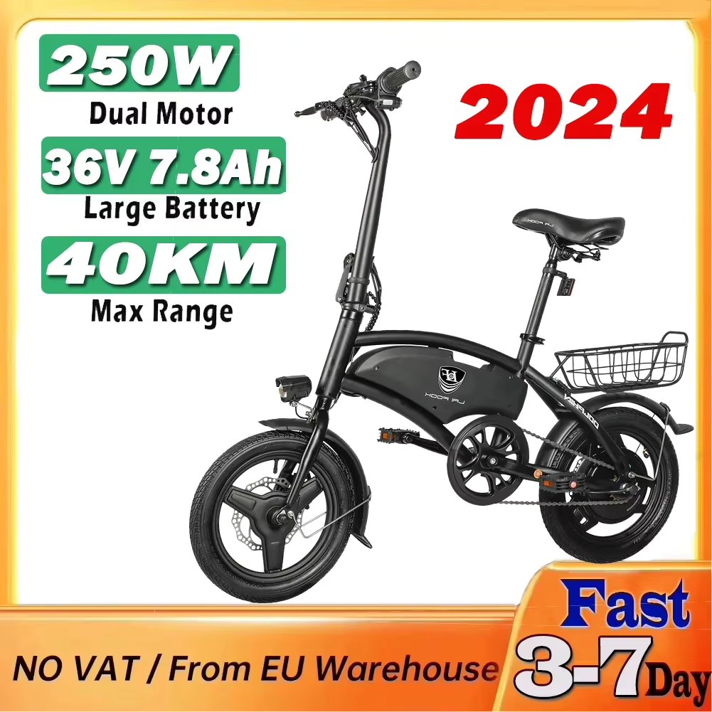 LAIFOOK Dolphin Adult Electric Bicycle 250W Motor 14" Electric Bike 25km/H Max Speed 36V 7.8Ah 40Km Range Folding  Electric Bike