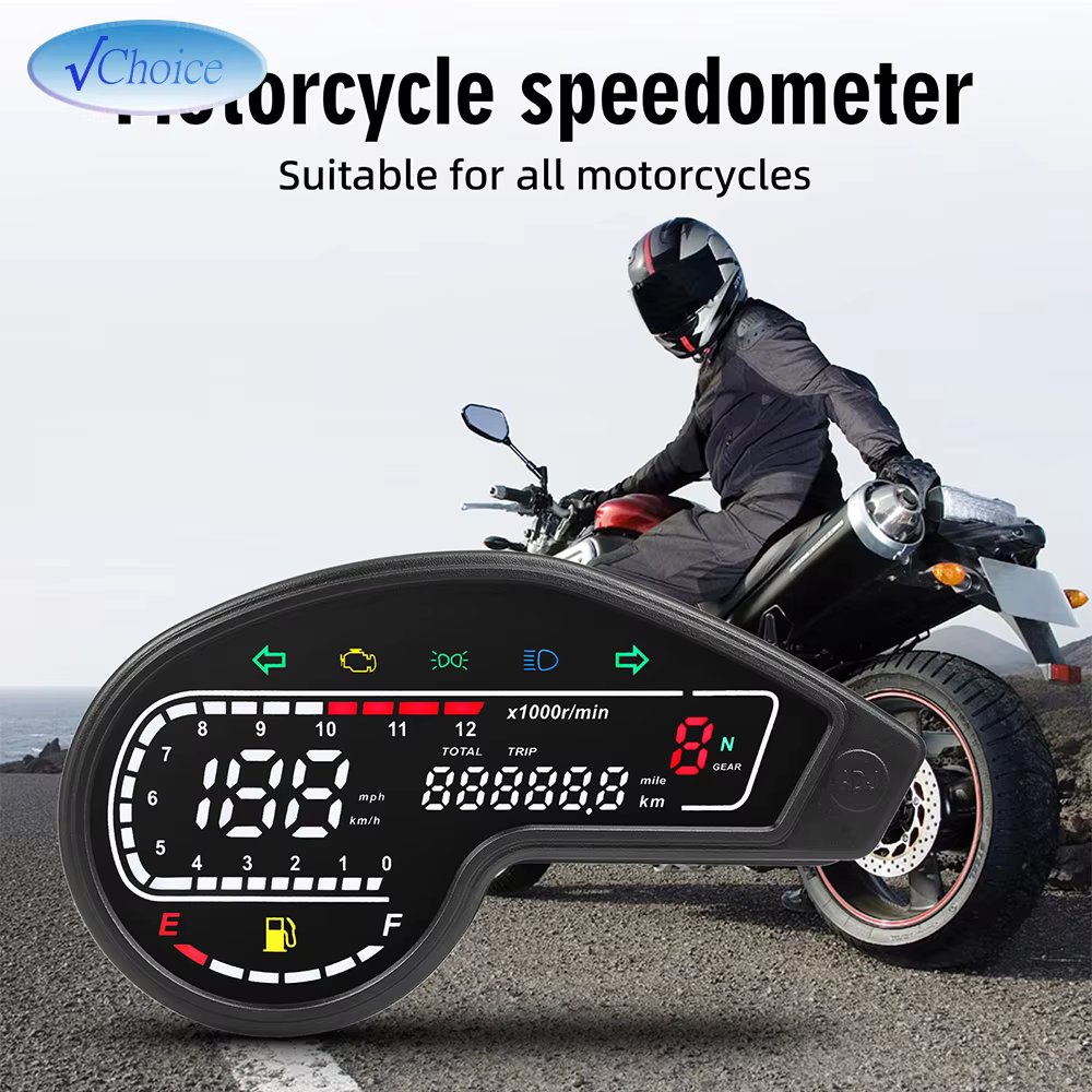 12V Motorcycle Speedometer Multifunctional LED Digital Speed Gauge Waterproof Odometer for Honda NXR150 NXR125 Bros 2003-2014