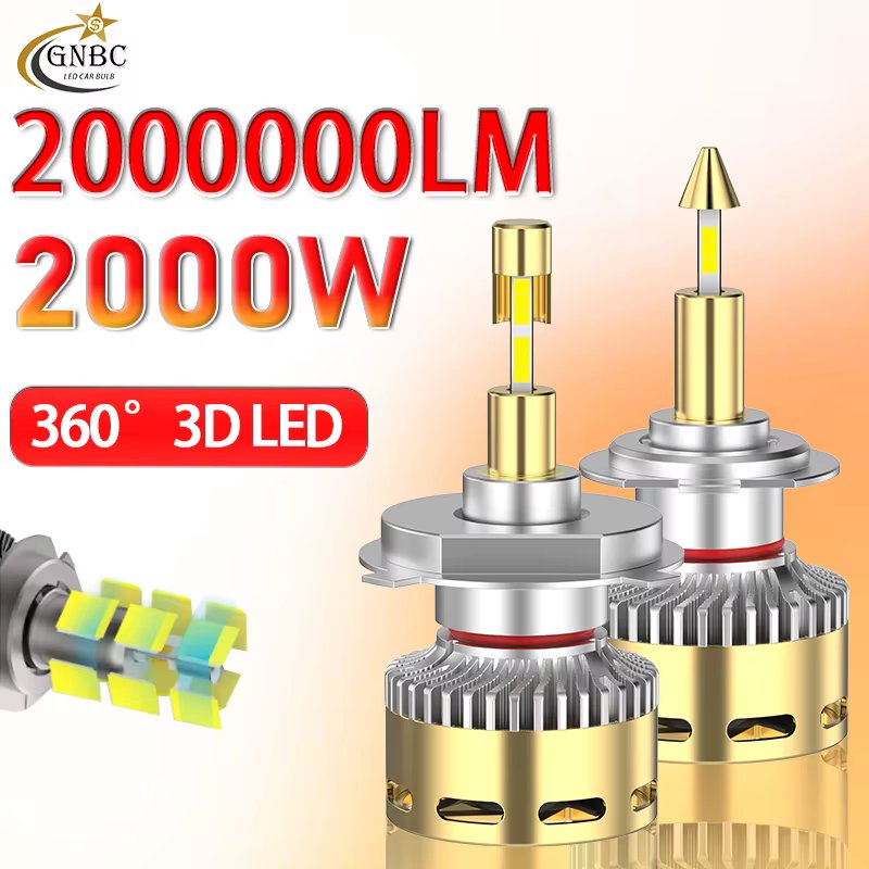 2000W H7 LED 360 for Projector Lenses CANBUS H11 H1 H4 LED H8 Headlight Bulbs 6000K HB3 9005 HB4 9006 Hir2 9012 LED Fog Lights