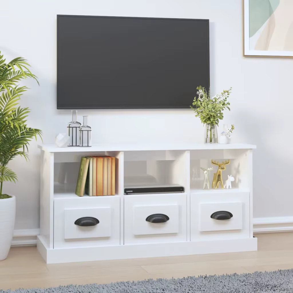 TV-Schrank Hochglanz-Wei? 100x35x50 cm Holzwerkstoff