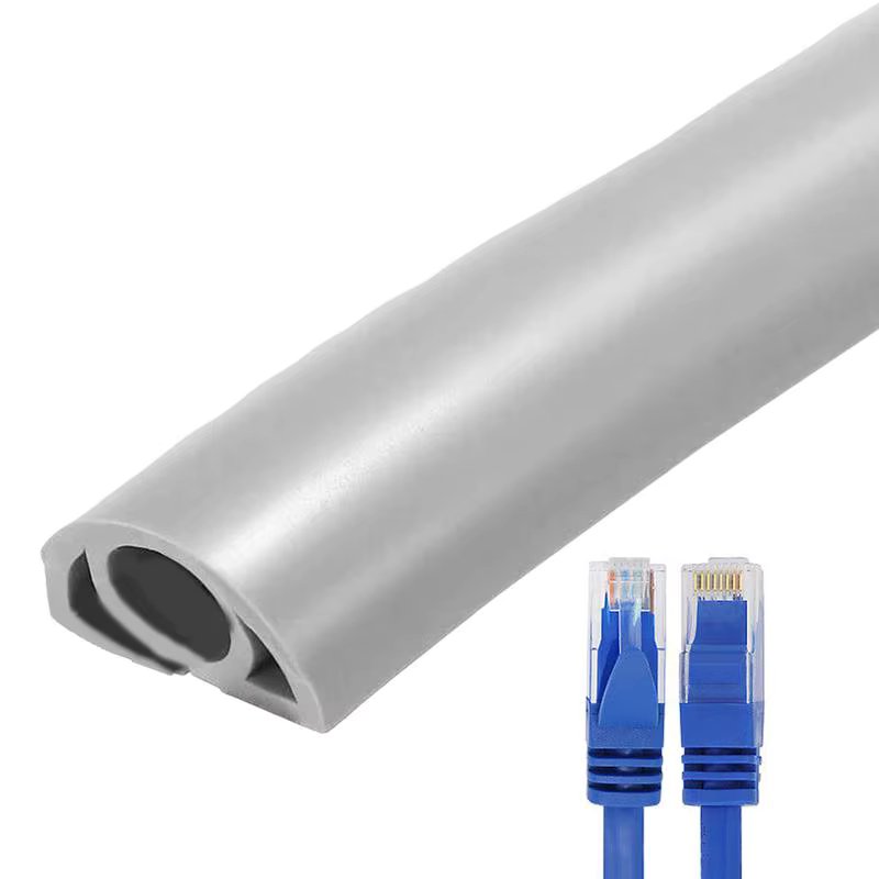 Floor Cord Cover PVC Flexible Wire Duct Flame-Retardant Cable Protector Floor Self-adhesive Cord Hider Floor Insulated Extension