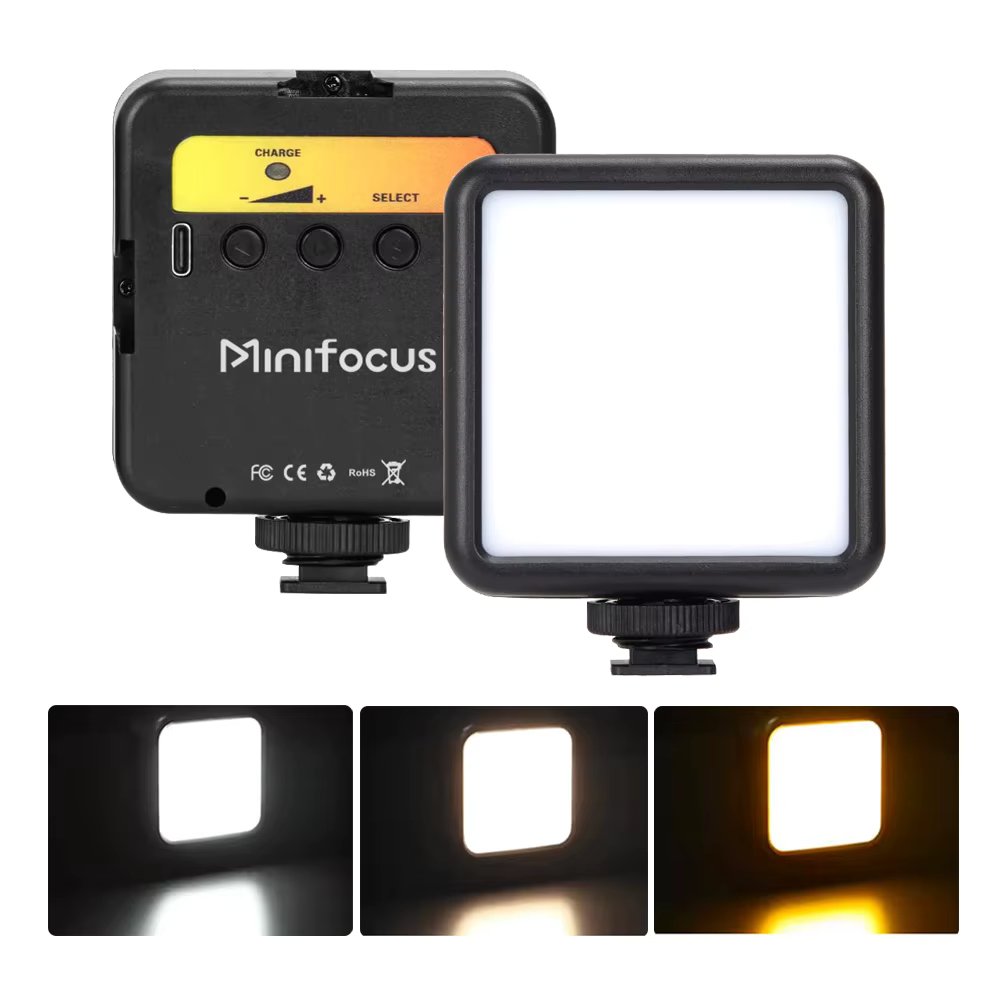 LED Video Light Portable Photography On-Camera 2500K-7000K Bi-Color lighting Cold Shoe for DSLR Camera Camcorder Gopro Vlog Fill