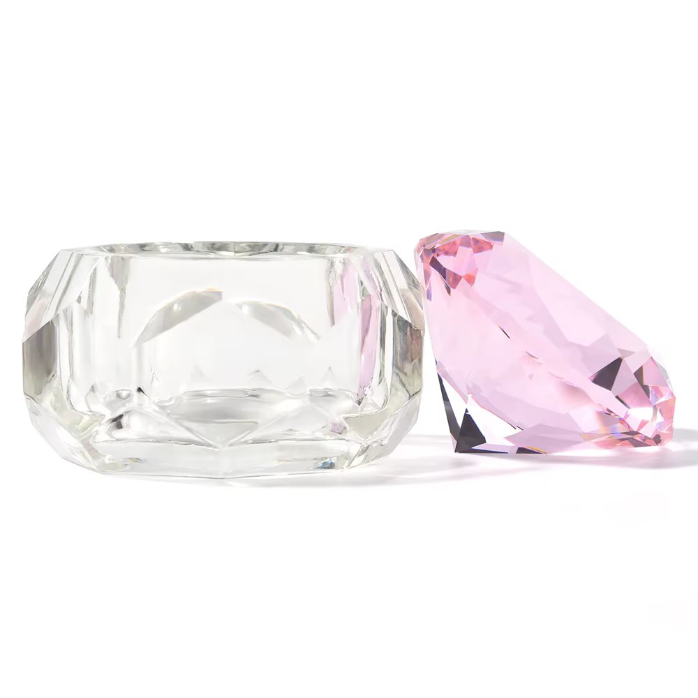 1pc Glass Diamond Shape Cup Nail Monomer Liquid Bowl Dappen Dish for Acrylic Liquid and Powder Holader Manicure Art Equipment