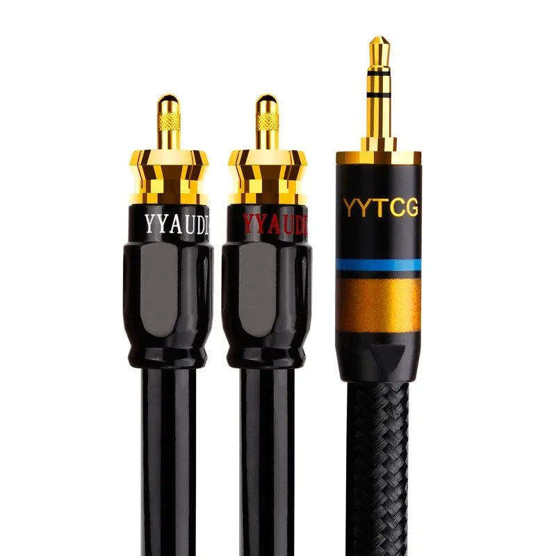 YYTCG HiFi Stereo 3.5mm to 2RCA Audio Cable RCA Cable AUX RCA Jack 3.5 Y Splitter for Amplifiers Audio Home Theater Cable RCA