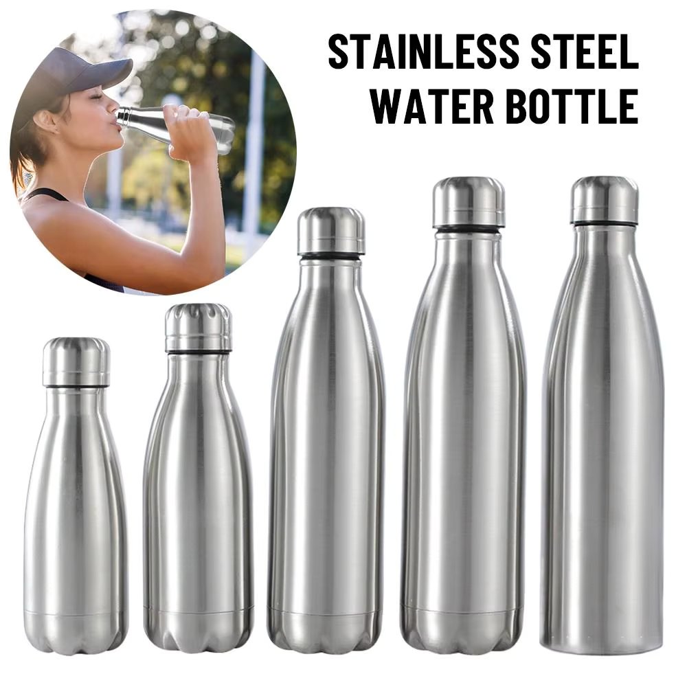 Stainless Steel Canteen Kettle Outdoor Camping Water Bottle Portable Large Capacity Cola Drink Bottle Leakproof