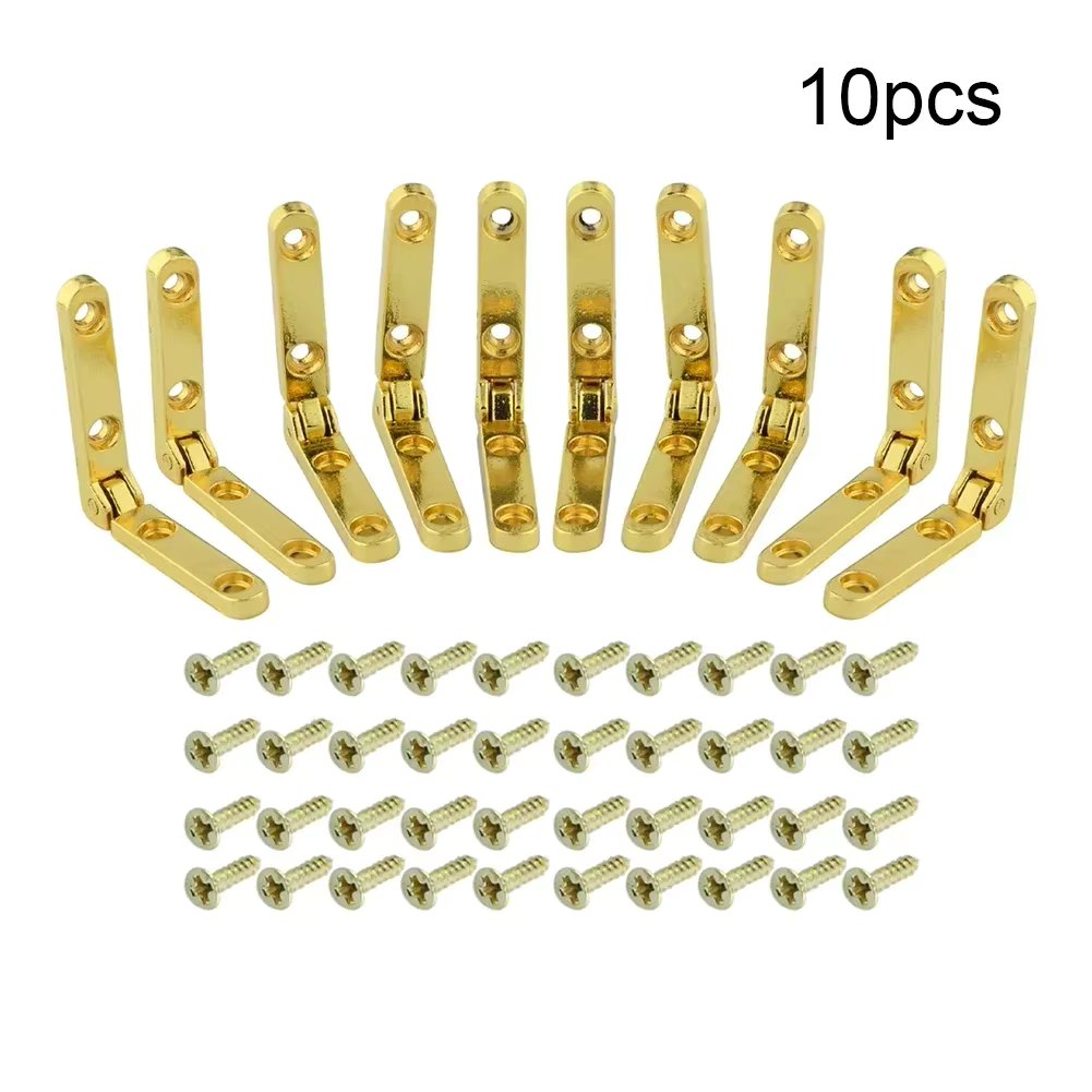 10pcs 90 Degree Hinges Wooden Box Zinc Alloy Hinge Folding Hinges With Screws Jewellery Case Cabinet Furniture Hardware
