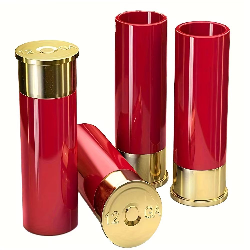 4pcs, 12 Gauge Shot Cups, Plastic Bullet Shaped Shot Glasses, For Bar, Pub, Club, Restaurant, Home Use, Drinkware