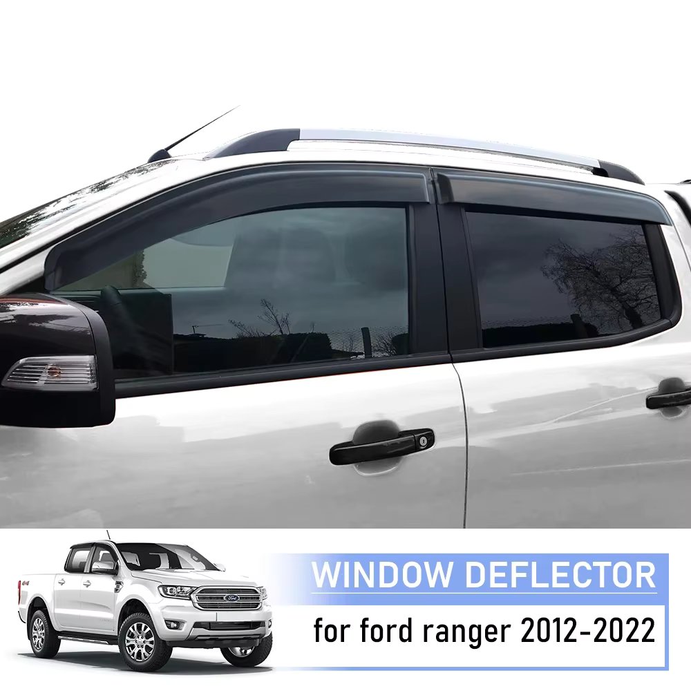 Window Deflector Window Visor For Ford Ranger 2012-2022 T7 T8 PX2 PX3 Wildtrak Raptor Sun Rain Guard Double Cabin Accessories