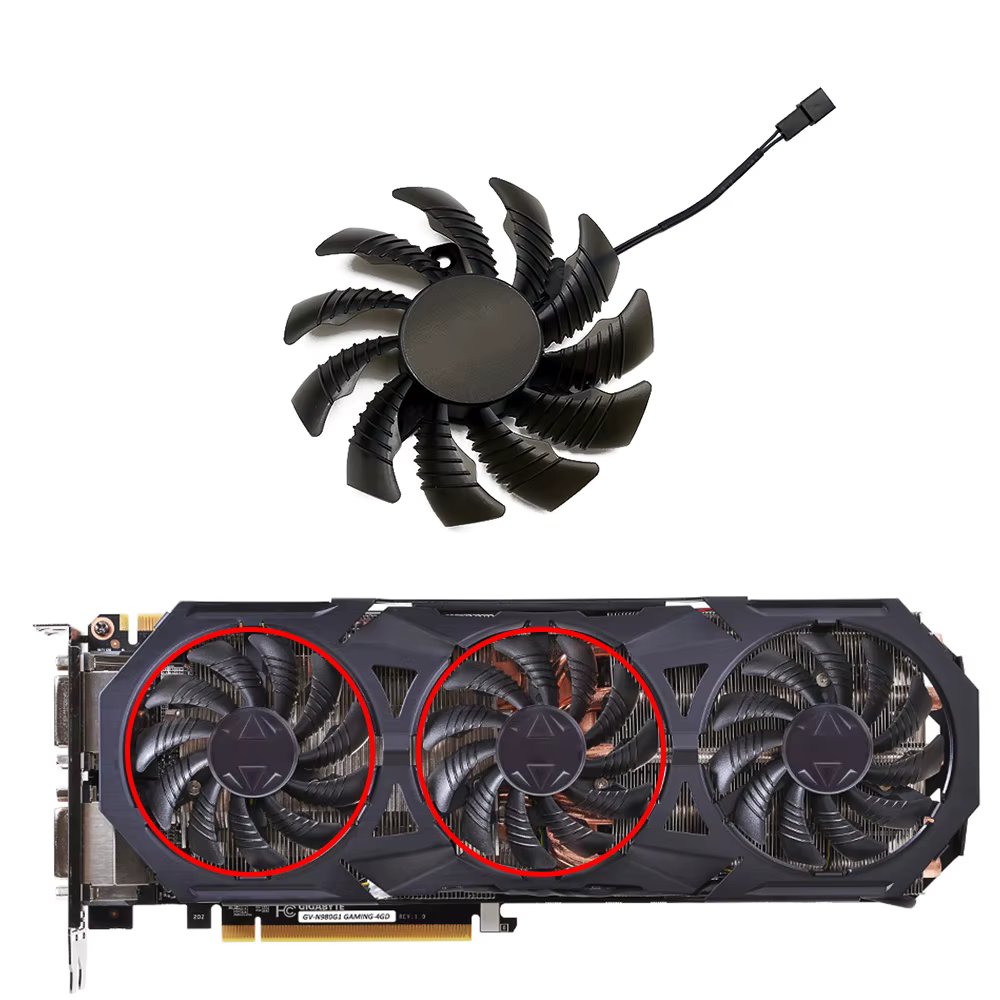 75MM 2/3pin GTX970 Cooler Fans PLD08010S12H For Gigabyte GTX 970 Windforce G1 Graphics Cards As Replacement CPU Cooler