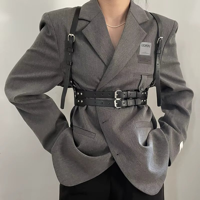 Women Fashion Leather Harness Waist Belt Gothic Suspender Woman Harness Decorative Harness Straps Punk Clothing Accessorie