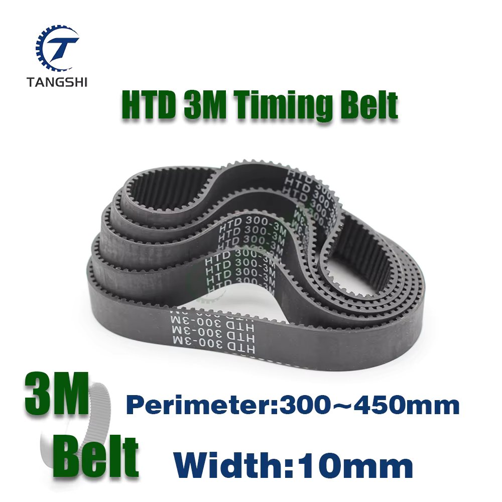 HTD 3M Closed Loop Rubber Timing Belt Width10mm Length 300 306 309 312 318 321 327 330 336 339 351 357 369 372 375 411 441~450mm