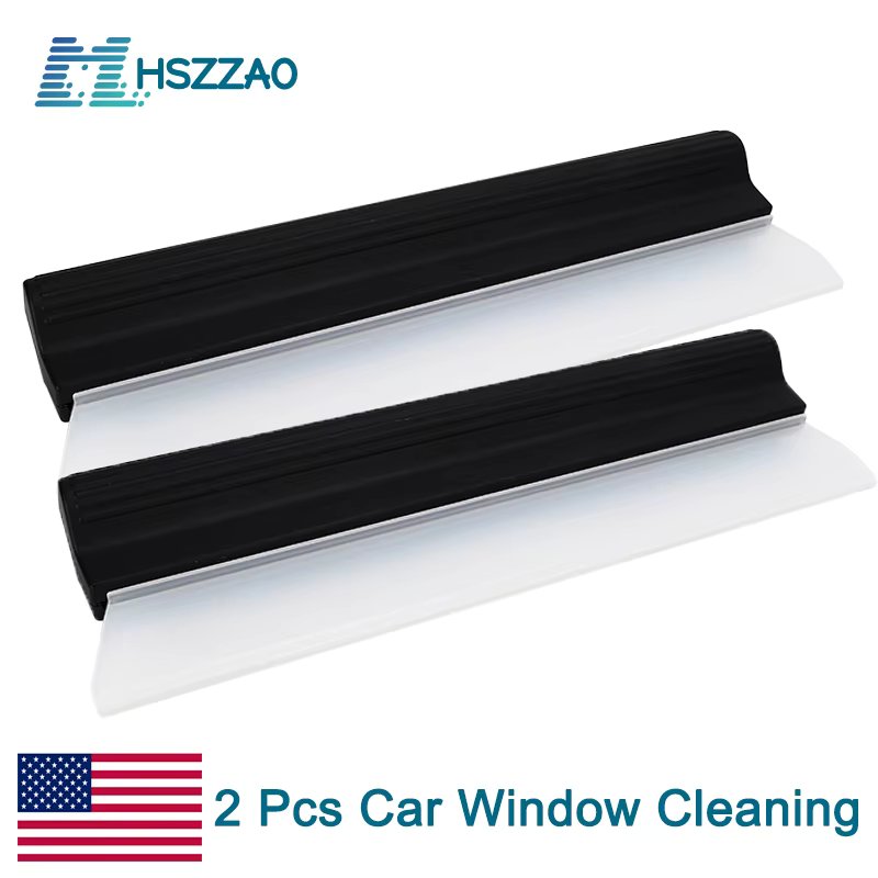 2 Pcs Flexible Soft Silicone Wiper Car Window Cleaning Glass Scraper Silicone Handy Squeegee Blade Clean Scraping Film Scraper