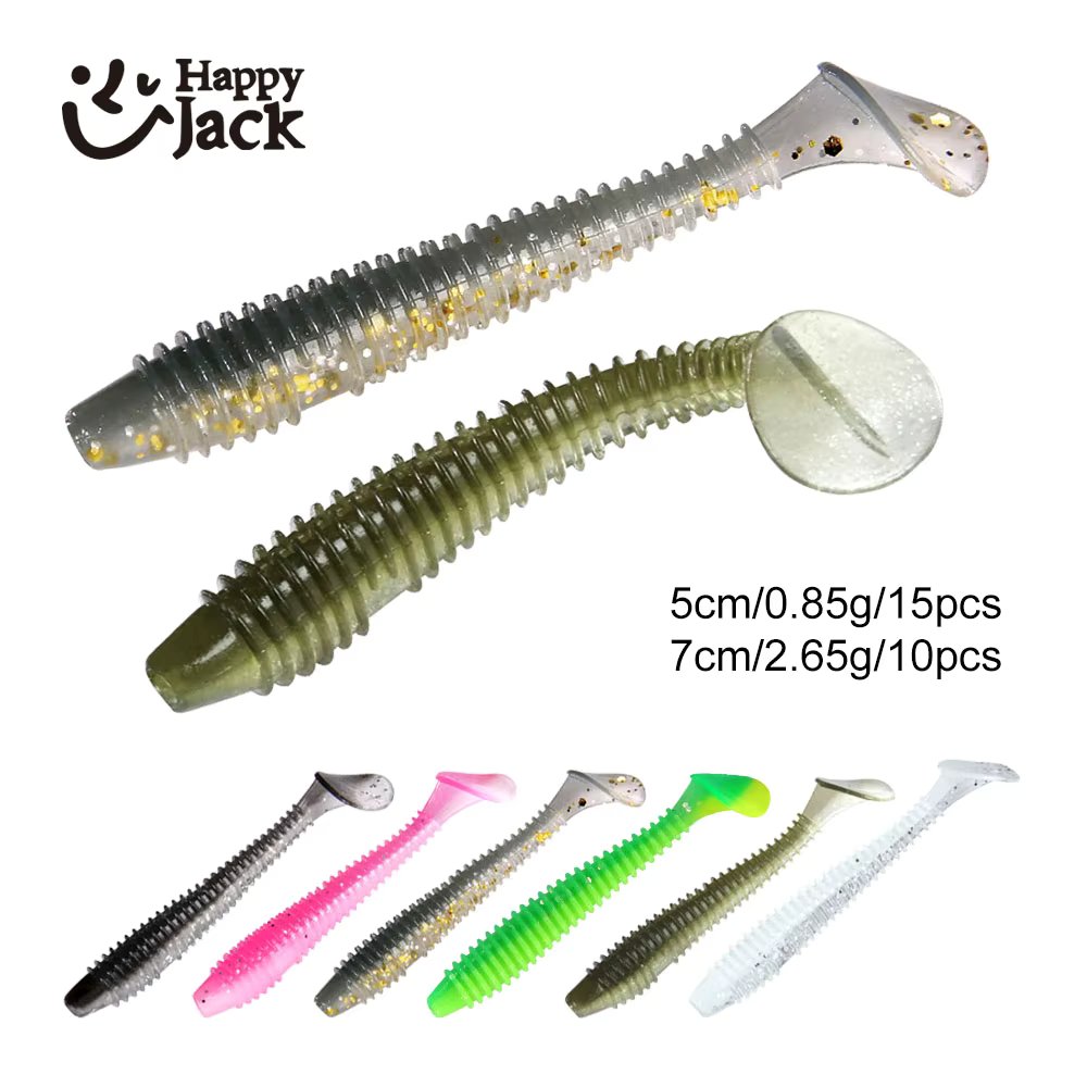 Happyjack 2024 Shad Fishing Lure Soft 15pcs 5cm10pcs7cm  Soft Worm Lures Plastics Baits Swimbait Jigging Lure Artificial Baits