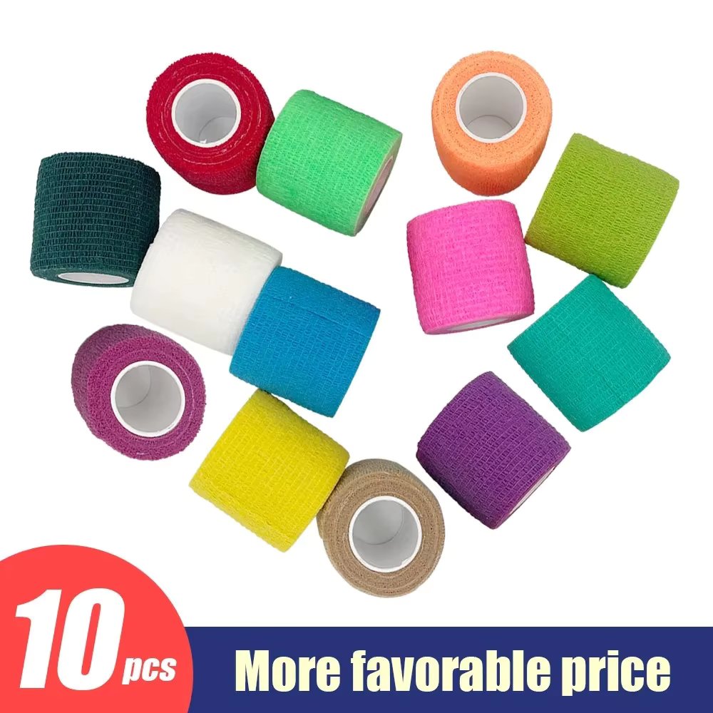 15rolls 2.5/5/7.5/10cm*4.8m Non Woven Elastic Self Adhesive Bandage Cohesive Bandage for Sports Fixing Finger Wrist Leg