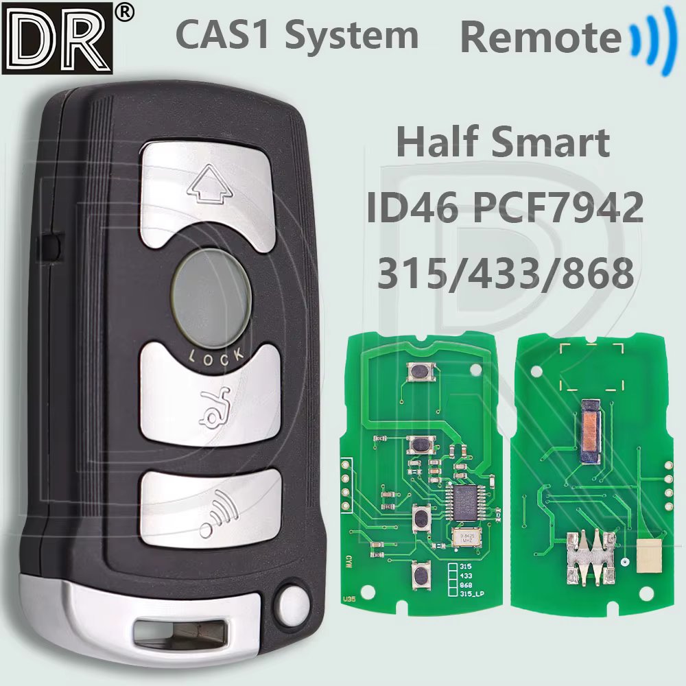 DR ID46 PCF7942/PCF7944 Chip 315/433/868MHz CAS1 System Half Smart Car Remote Key For BMW 7 Series 730 740 E65 E66 2002-2008