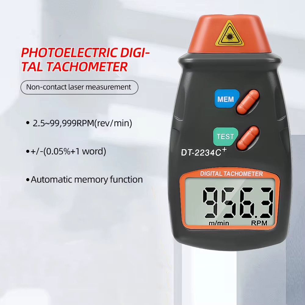 Dt2234C + Digital Laser Tachometer Non-Contact Tachometer 2.5Rpm-99999Rpm Lcd Display Tachometer Dt2234C Tester Speed ​​tool