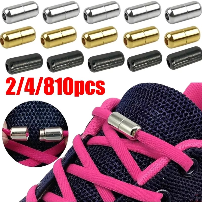 Shoelaces Semicircle Buckles No Tie Buckle Connector for Shoes Sneakers Shoelace Quick Tie Shoe Laces Metal Capsule Ties Lock