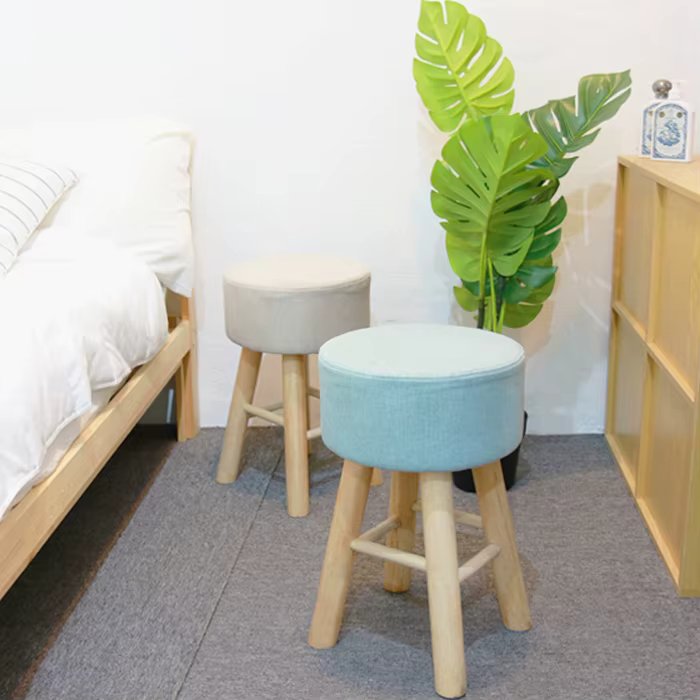 Large-life wooden circular chair macaron stool simple chair