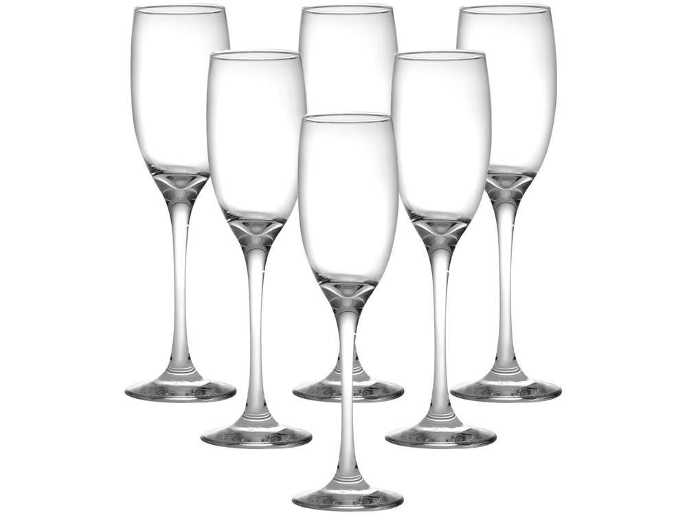 Set of Glass Champagne Cups 6 Pieces 190ml
