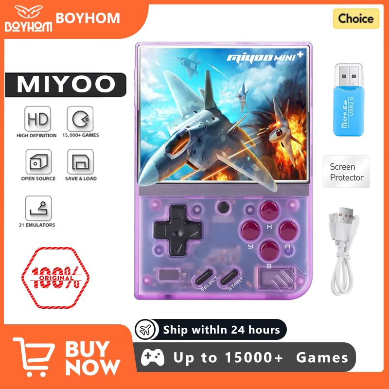 MIYOO Mini Plus Portable Retro Handheld Game Console V2 Mini+ 3.5Inch IPS Screen built-in wifi Video Game Console Linux System