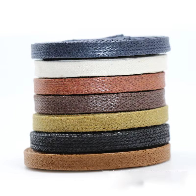 Waxed Flat Shoelaces Leather Waterproof Casual Shoe Laces Unisex Boots Shoelace Length 60 80 100 120 140 160 180CM Shoe Lace