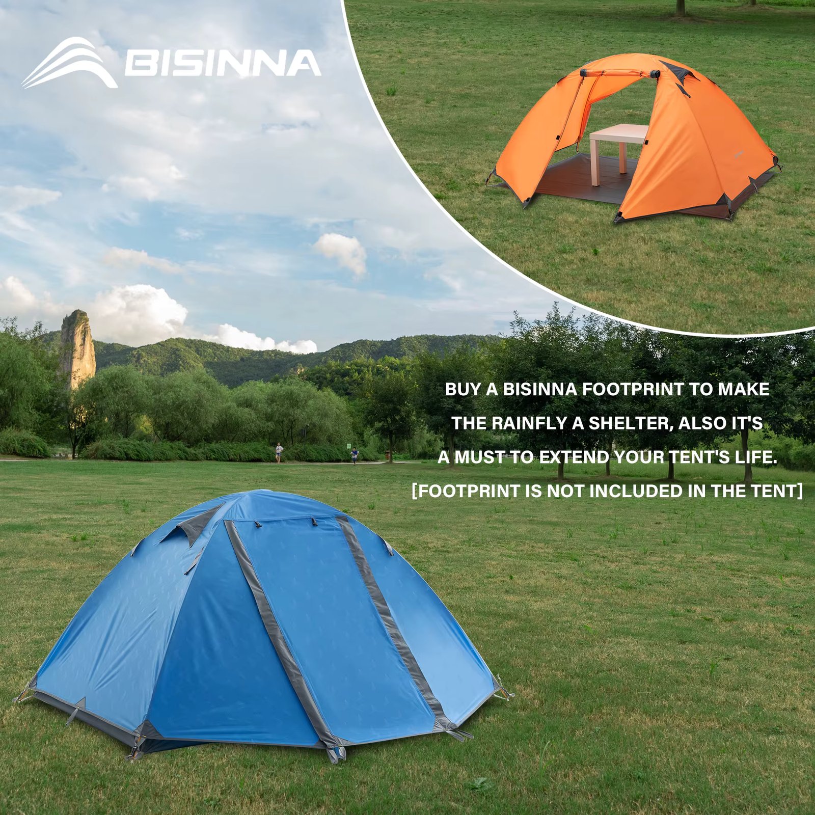 BISINNA Camping Backpacking Tent Double Layer Waterproof Ultralight Portable Outdoor Hiking Trekking