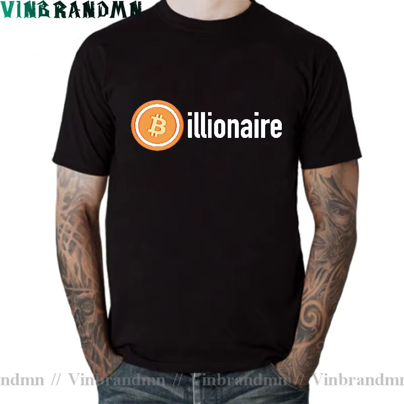 Billionaire Bitcoin design T Shirt Men's Stylish Clothes the crypto enthusias T-Shirts 100% Cotton Crew Neck Tee Shirt Hombre