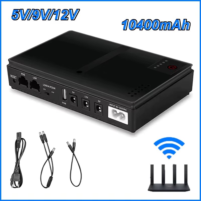 DC 18W 5V/9V/12V 1A USB 5V 2A wide Capacity multipurification Mini Portable mAh UPS back Power Adapter for WiFi Router