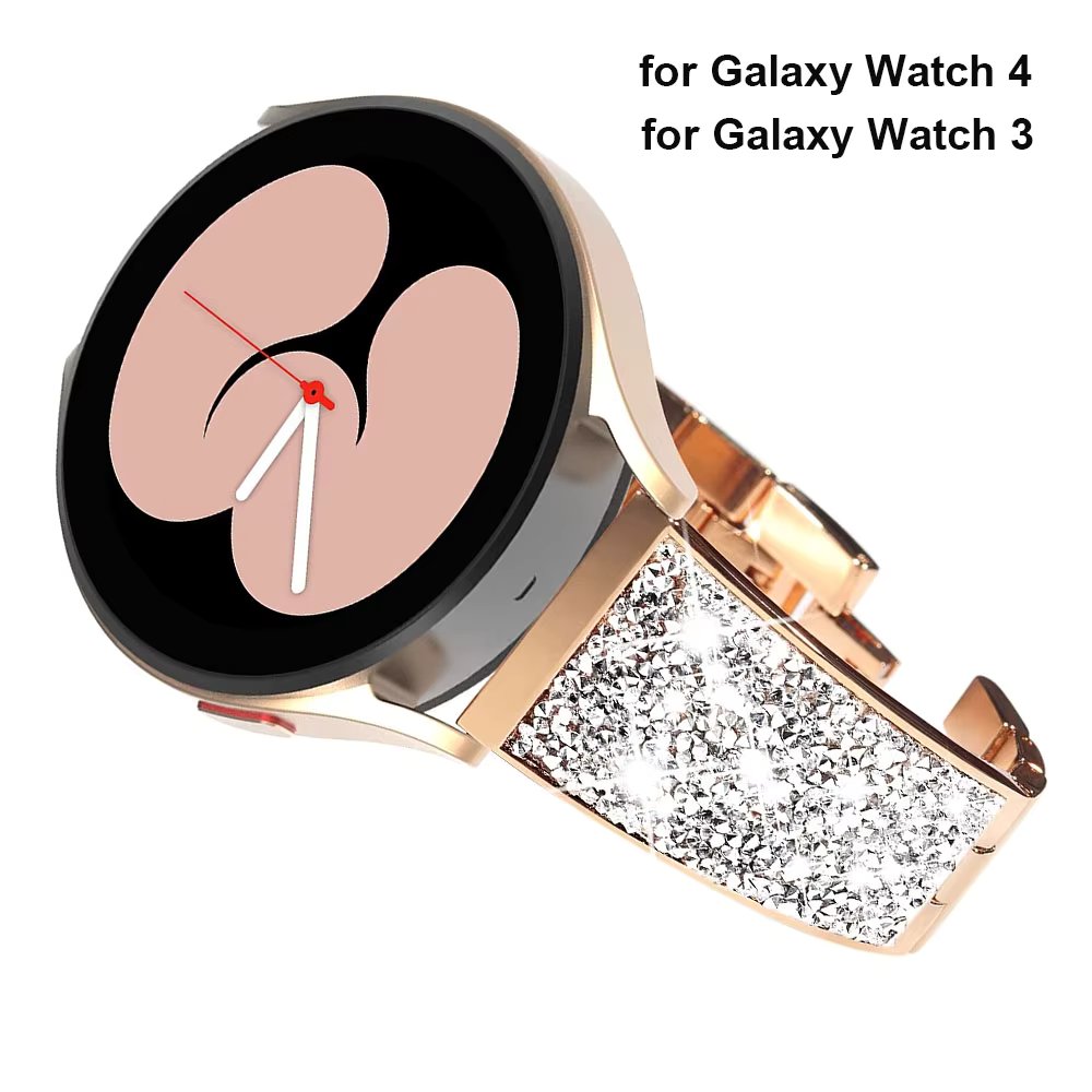 Bling Watchband Bracelet for Galaxy Watch 5/6 Band/ Watch4 3 41mm 45mm/ Active 2 40mm 44mm Band Metal Wrist Strap Women