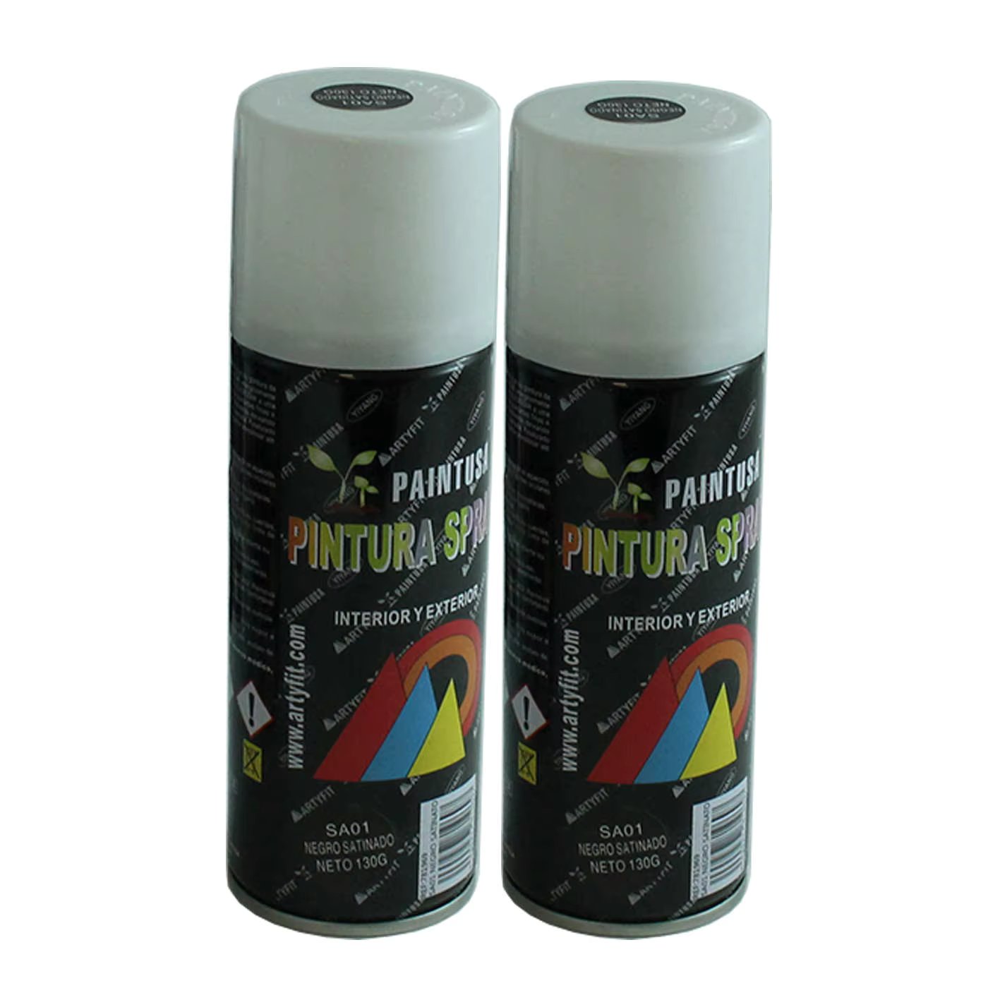 Montoro 2 cans of satin black paint SA01 200 ml, valid for many indoor and outdoor surfaces. Pi