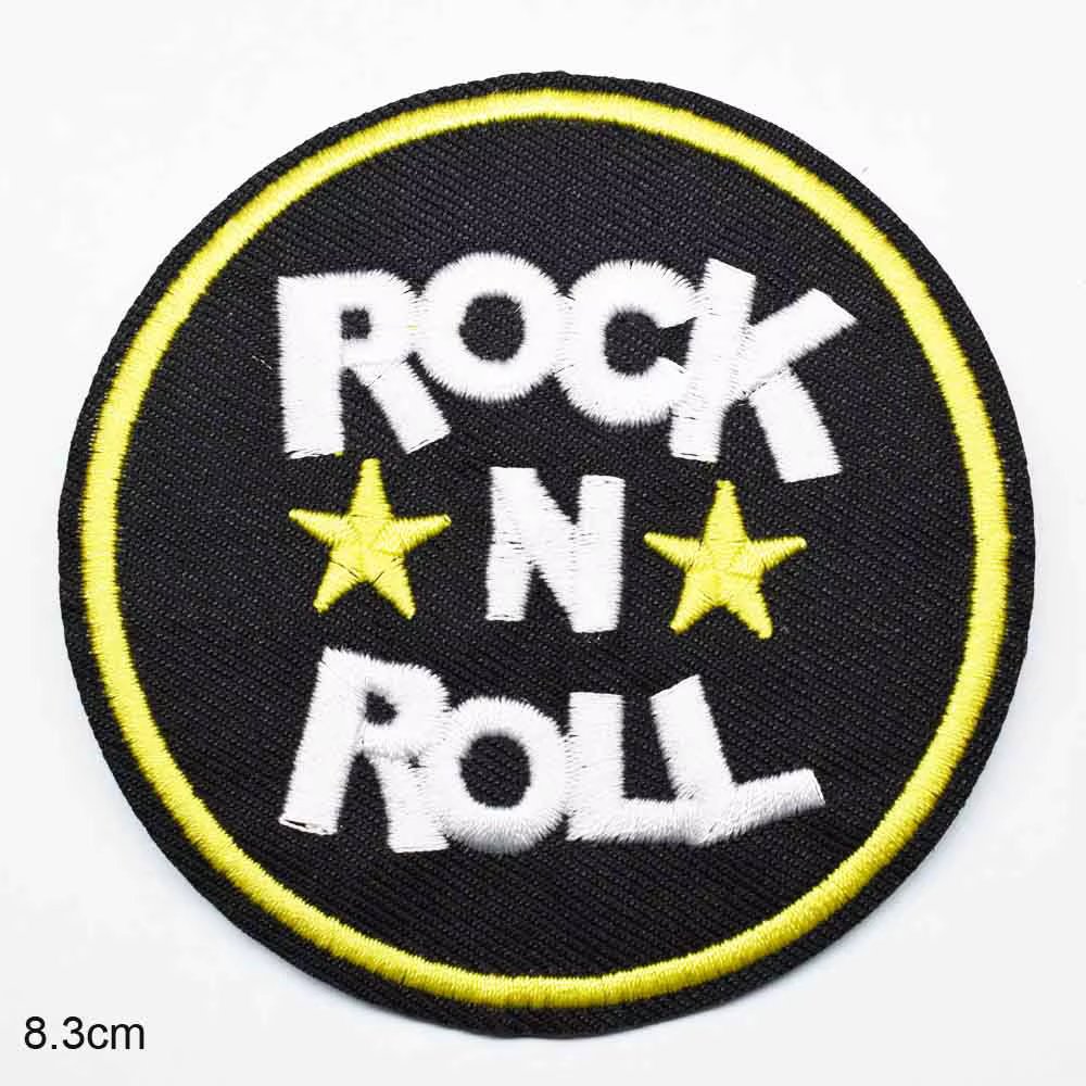 Rock N Roll Gun Music Rock Out Michael Jackson Iron On Embroidered Clothes Patches For Clothing Music Band