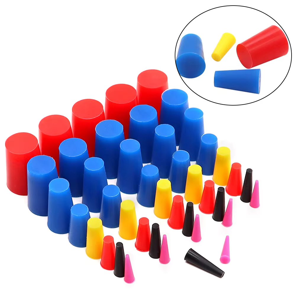 40pcs 1/16" To 3/4" High Temp Masking Plugs Powder Coating Silicone Rubber Tapered Plug Kit Multifunctional Car Accessories