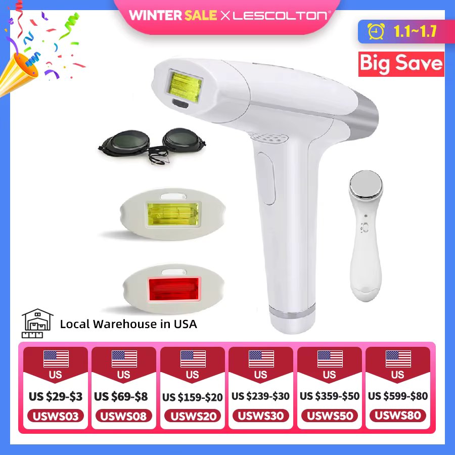 Lescolton 2in1 IPL Laser Hair Removal Machine Laser Epilator Hair Removal Permanent Bikini Trimmer Electric depilador a laser