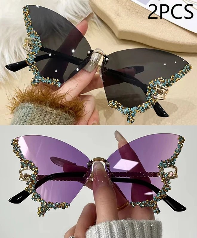2PCS grey purple