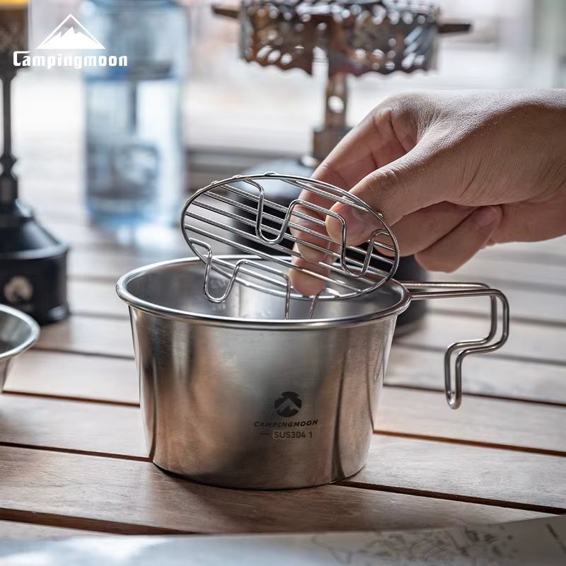CAMPINGMOON Stainless Steel Ultra Small Bottom Mesh Suitable For Snow Bowl Steaming Rack Outdoor Camping Picnic Steaming Rack