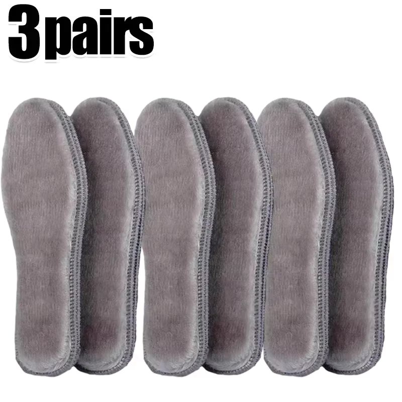 Thermal Felt Insoles Thicken Warm Heated Insoles for Men Women Winter Shoes Breathable Snow Boots Imitation Rabbit Shoe Pads