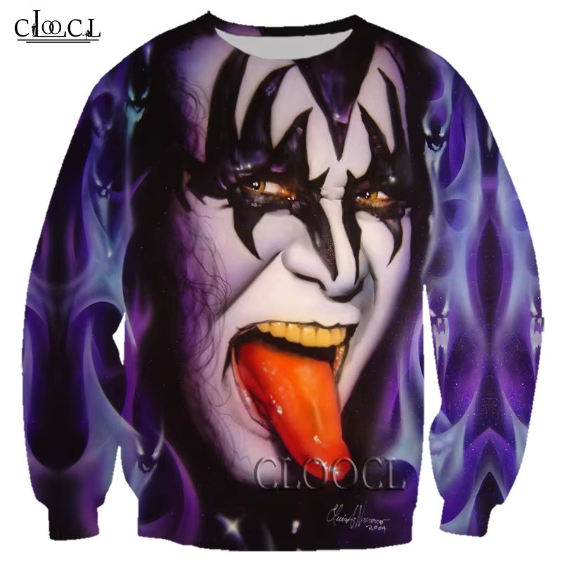 HX Newest KISS Rock Band 3D Print Men Women Sweatshirts Fashion Casual Hip Hop Long Sleeve Harajuku Tops Tracksuit Drop Shipping