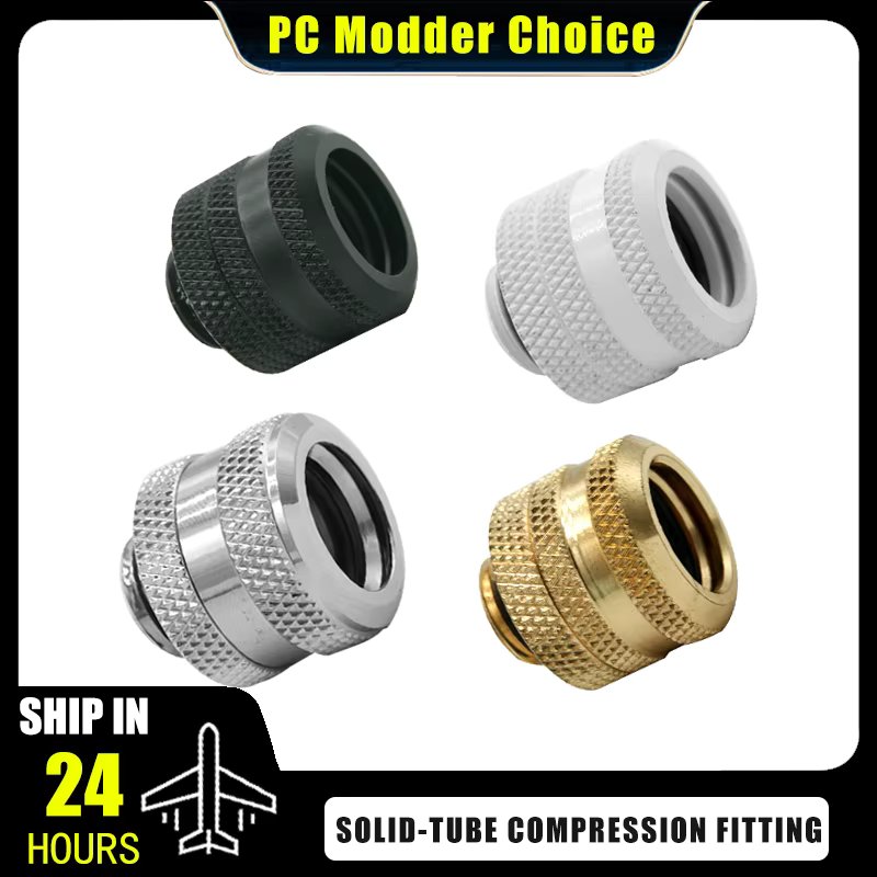 Hard Tube Fitting Kit For OD14mm Acrylic PETG Hard Compression Connector for Computer Water Cooling 4Pcs or 8Pcs Pack