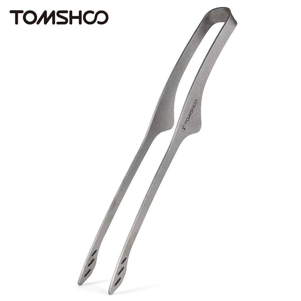 Tomshoo 9.2 Inch Lightweight Titanium Tongs BBQ Grill Tongs Clip Outdoor Camping Backpacking Hiking Cookware Camping Supplies