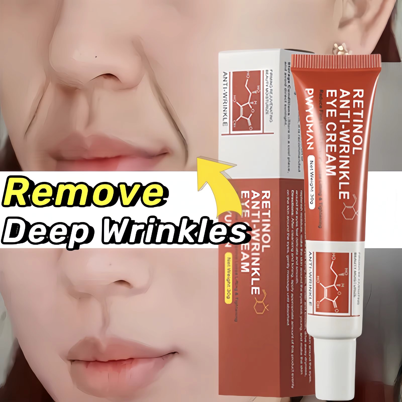 Retinol Wrinkle Removal Cream Fade Face Eye Fine Line Instant Anti Aging Whitening  Anti-Wrinkle Dark Circles  Dismiss Cream 30g