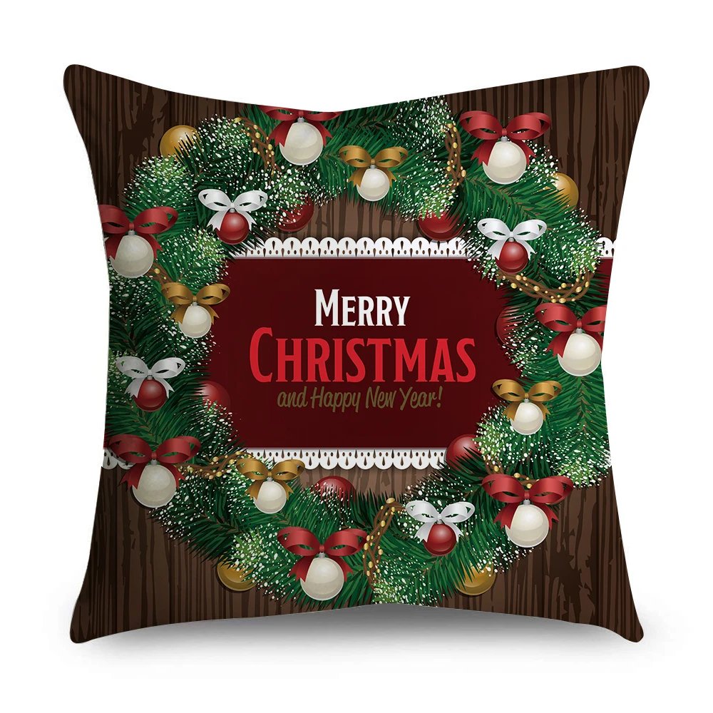 MRLCartoon christmas polyester cushion set santa  gift sofa home decoration pillow case merry  