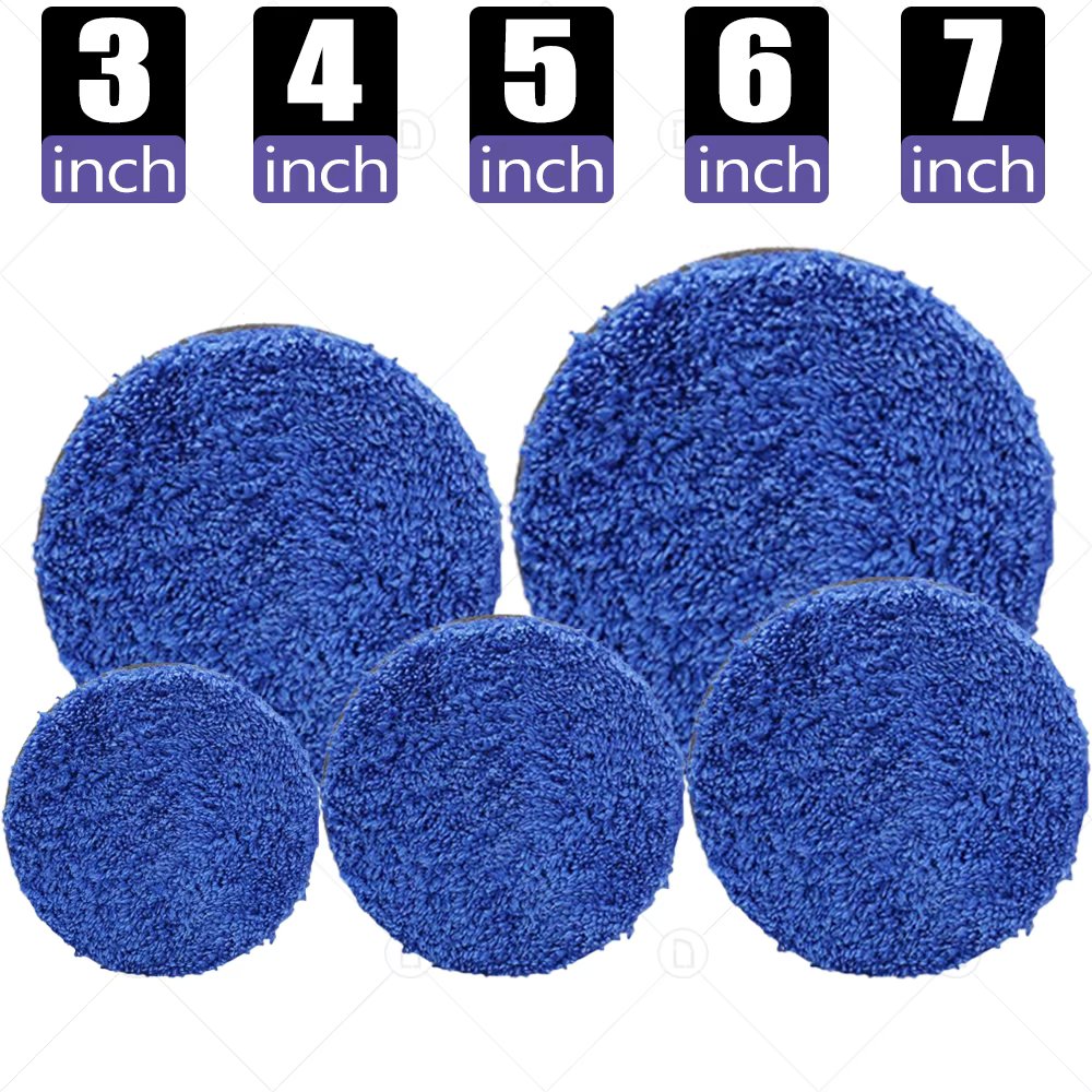 3/4/5/6/7 Inch Removing Wax Buffer Pads Microfiber Polishing Pad Replaceable Buffing Pads For DA/RO Polisher Car Wash Clean