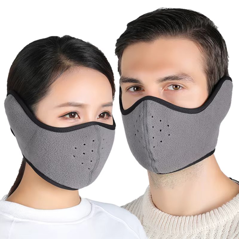 Winter Warm Head Cover Face Shield Mask Outdoor Cycling Ski Mask Motorcycle Polar Fleece Ear Protection Half Face Mask Wholesale