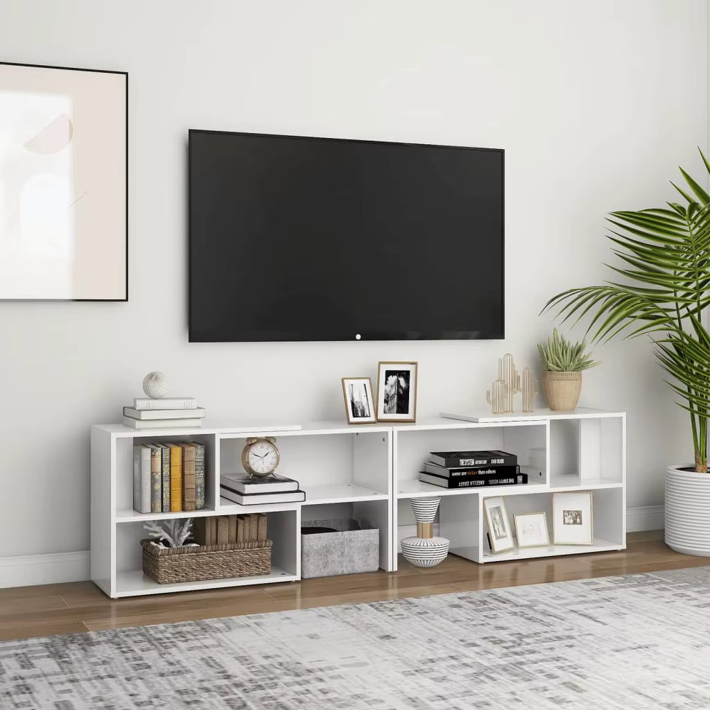 TV-Schrank Hochglanz-Wei? 149x30x52 cm Holzwerkstoff