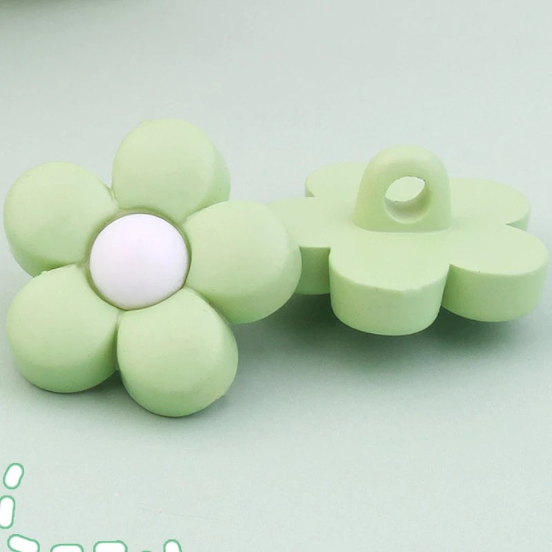 18/15mm Cartoon Colorful Flowers Shank Buttons for Clothing Kids Shirt Dress Sweater Coat Wedding Decor Sewing Accessories