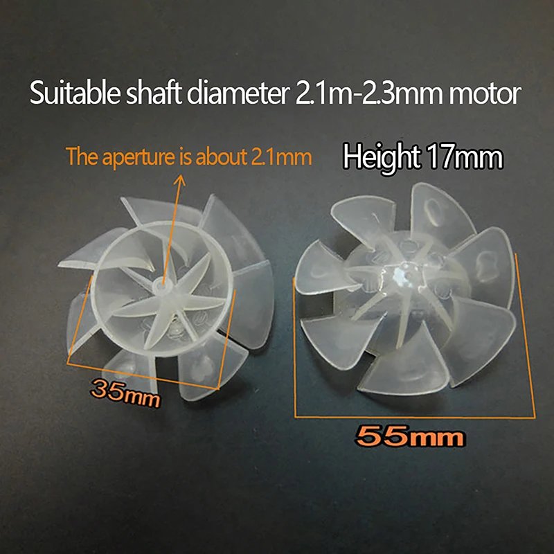 Transparent Plastic Fan Blades Hair Dryer Universal High-power Motor Fan 7 Blades Fan Blade Replacement 35mm/42mm/50mm/65mm