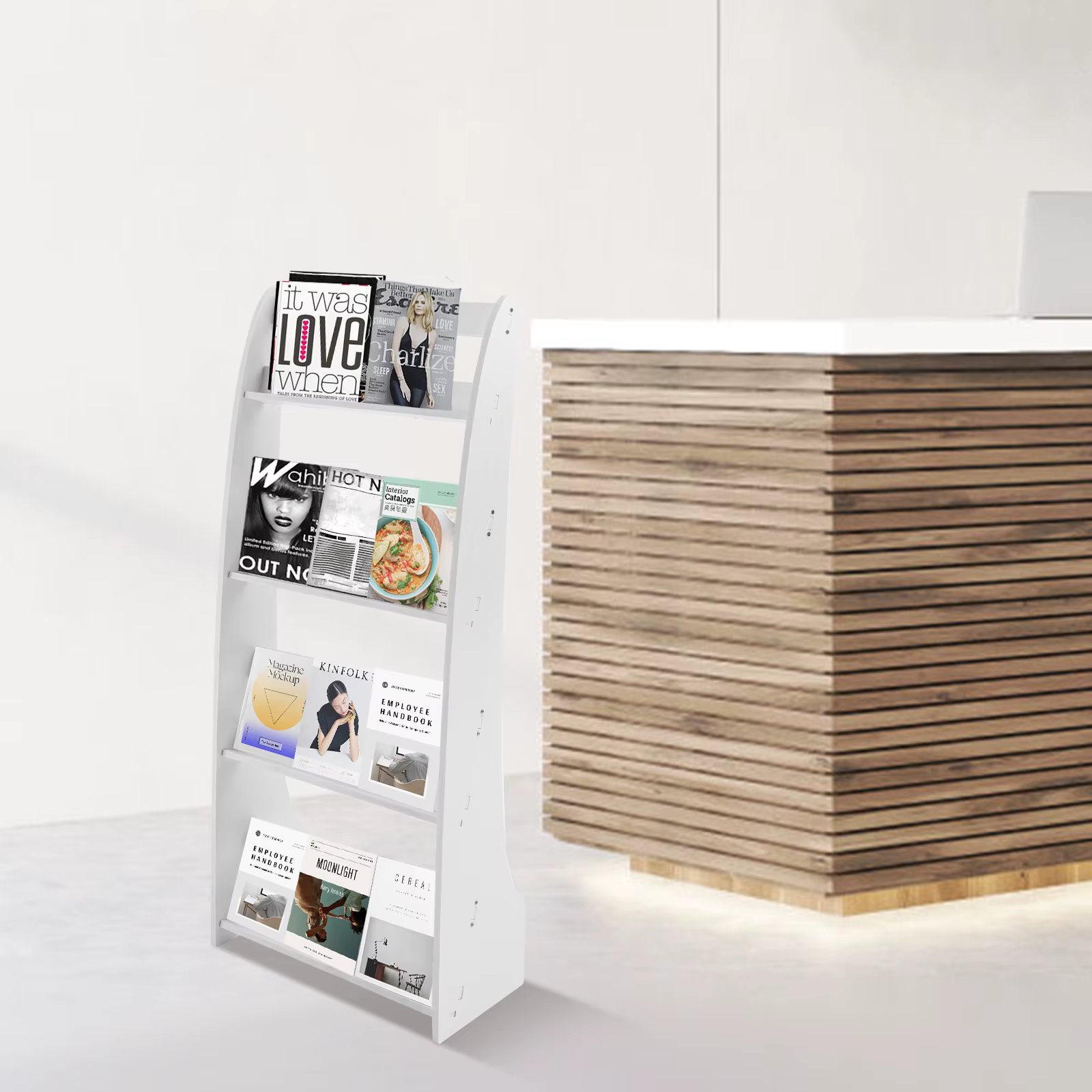 Storage Organizer Multi-layer Modern Bookcase Large Bookshelves Cube Display Shelf For Bedroom Living Room Home Office White