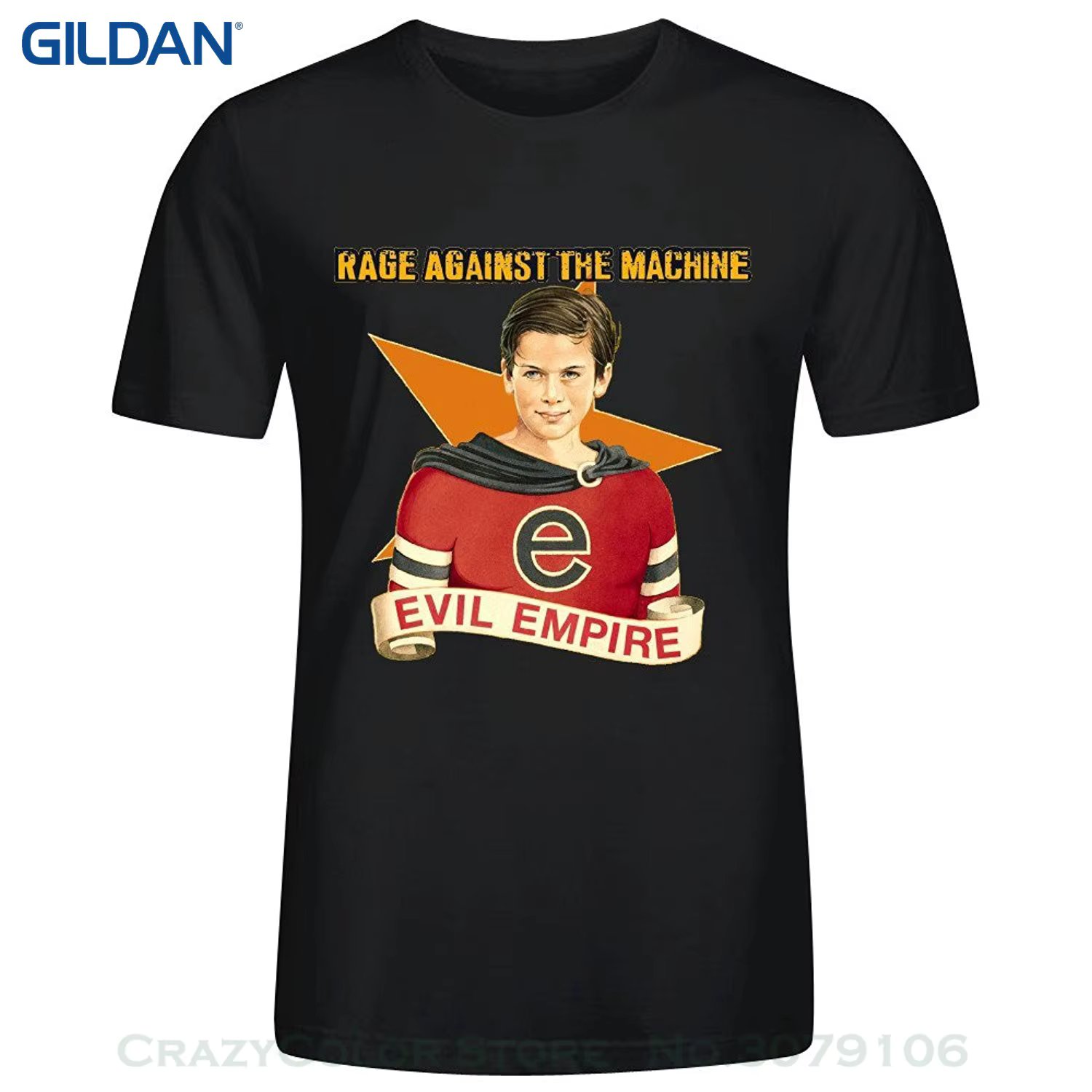 Top Tee 100% Cotton Humor Men Crewneck Tee Shirts Rage Against The Machine Evil Empire Men Tees