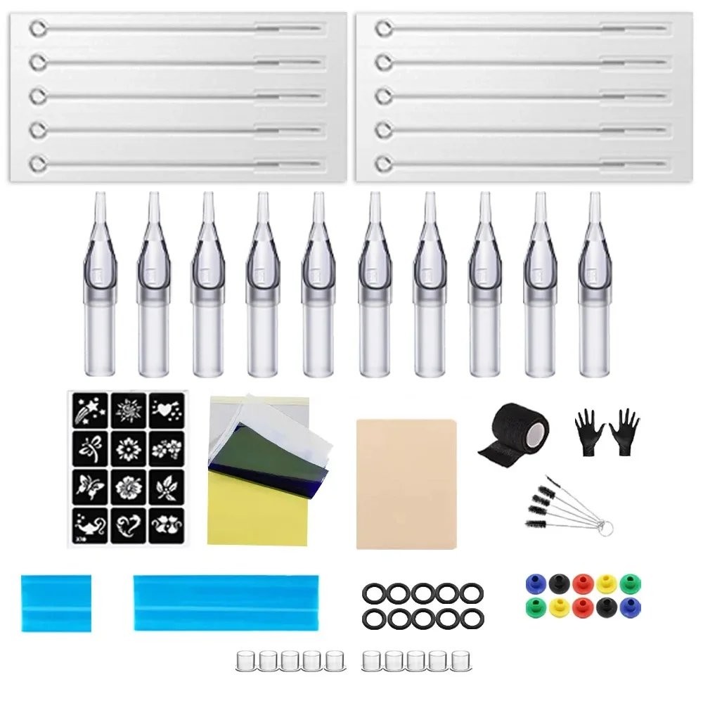 Complete Rotary Tattoo Machine Kit Dragonfly Tattoo Gun Tattoo Power Supply Needles Set for Tattoo Artists and Beginners Supply