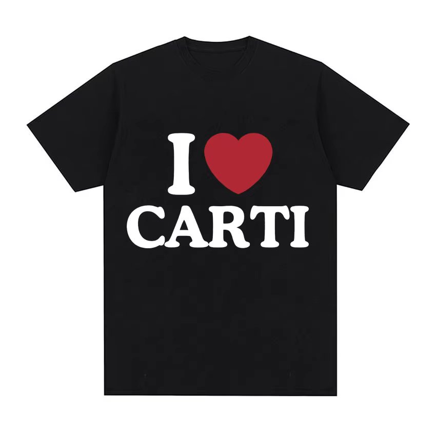 I Love Playboi Carti Print T Shirt Fun Rapper Hip Hop Men's Women Clothing Oversized T Shirts Fashion Casual Cotton T-shirt Tops